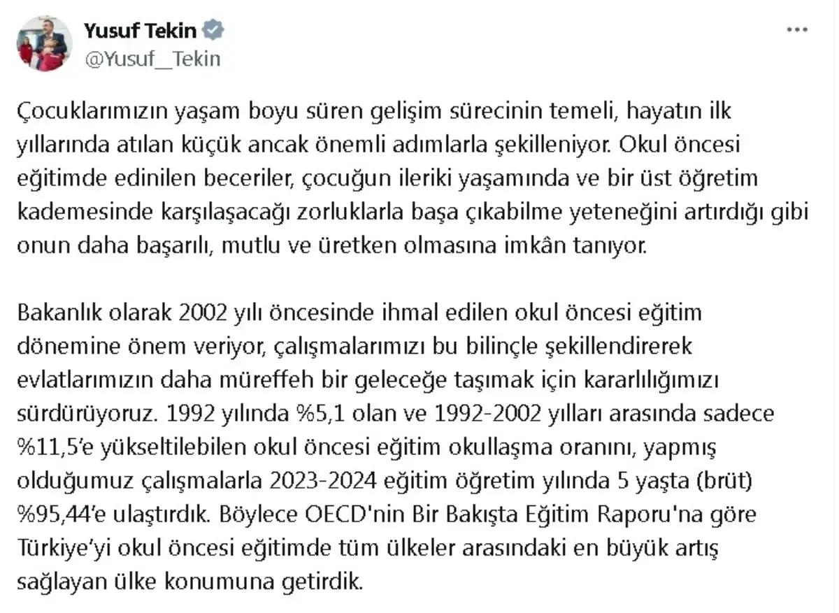 Türkiye, Okul Öncesi Eğitimde En Büyük Artışı Sağladı