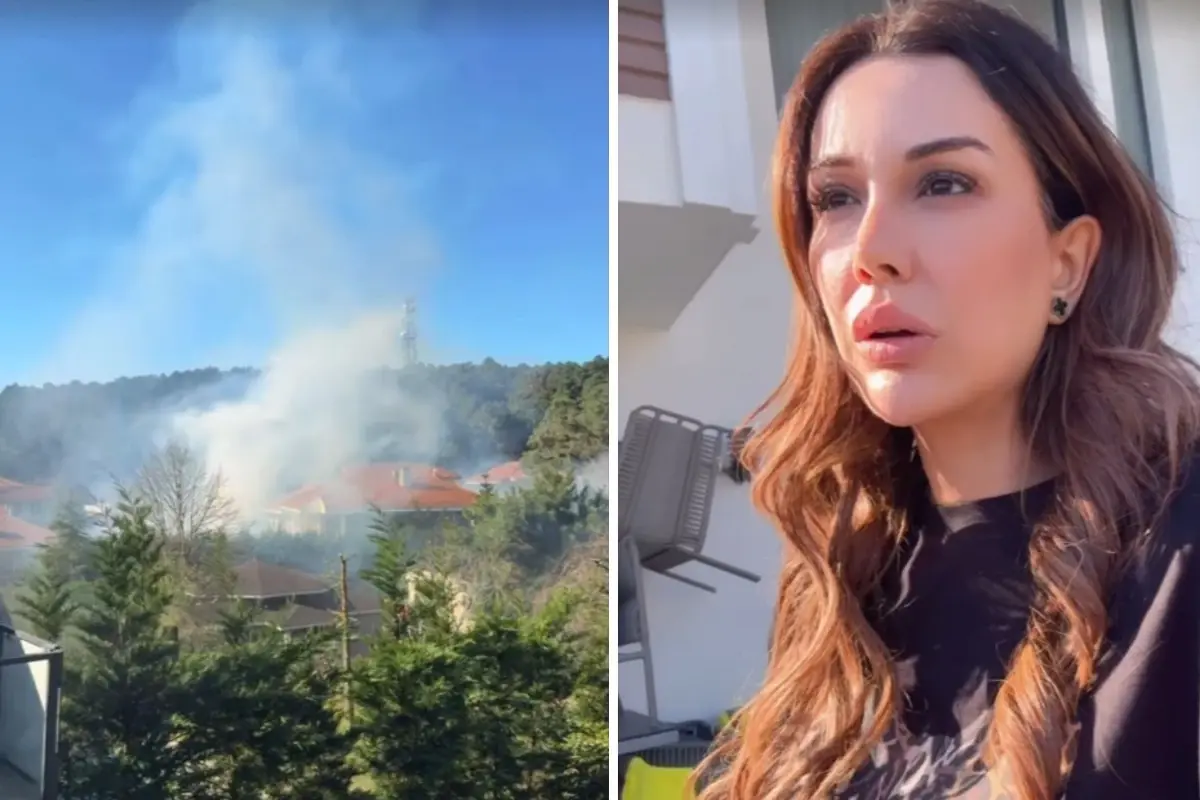 Dilan Polat’ın oturduğu sitede yangın çıktı! O anları saniye saniye kaydetti